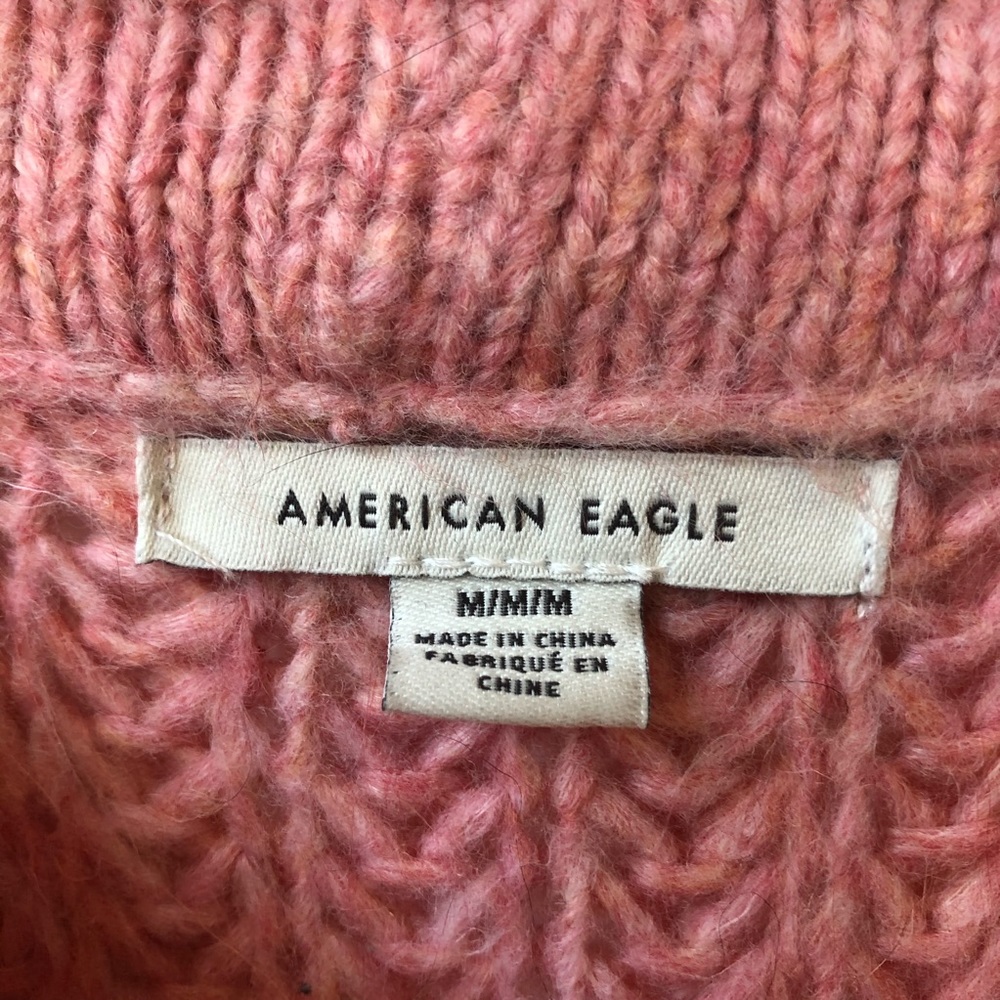 American Eagle Pink Knit Pullover Sweater Medium - Picture 3 of 7